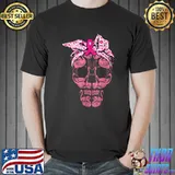Breast Cancer Pink Flamingo Skull Ribbon Costume Halloween T-Shirt