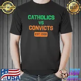 Catholics vs convicts 1988 retro vintage distressed classic shirt