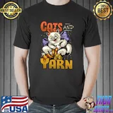 Cats And Yarn Knitting Sewers And Quilters Cat Crochet T-Shirt