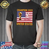 Champion 2022 World Cup United States Qatar 2022 Soccer Golden Flag Football T-Shirt
