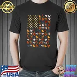 Chicken Rooster Hens Eggs American Flag Farmer Chicken Lover T-Shirt