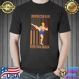 Constructed In Us With Thai Boxing Muay Thai Usa Flag T-Shirt