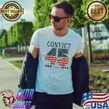 Convict 45 Anti Trump Vintage US Flag Stars T-Shirt