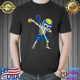 Dabbing Skeleton Lacrosse Skull Halloween Costume T-Shirt