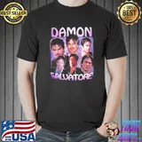 Damon salvatore lam3 the vampire diaries ian somerhalder TV series retro graphic band hirt