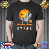 Dinosaur Grandma Saurus Halloween With Grandkids MimiSaurus Bats Moon T-Shirt