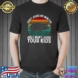 Don't Judge My Mini Pig I Won't Judge Your Kids Vintage Sunset T-Shirt
