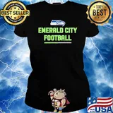 Emerald city Football NFL Seattle Seahawks Shirt Ladies tee