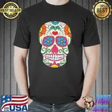 Flowery skull with mexican classic shirt