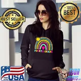 Fourth Grade Rainbow Back To School 4th Grade Squad Teacher T-Shirt Hoodie