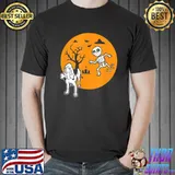 Funny bloodhound skeleton bone halloween costume dog owners funny halloween classic shirt