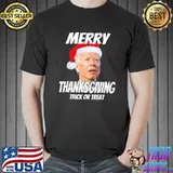 Funny thanksgiving funny Joe Biden merry thanksgiving trick or treat shirt