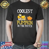 Funny thanksgiving kids thanksgiving boys funny coolest pumpkin in the patch shirt