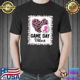 Game Day Vibes Breast Cancer Awareness Heart Leopard Golf T-Shirt