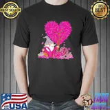 Gnomes pumpkin tree autumn breast cancer awareness ribbon shirt