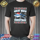 Great white christmas shark lover funny ugly trending shirt