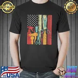 Hair Stylist Hairdresser Barber Salon US American Flag T-Shirt