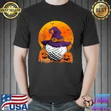 Halloween Golf Player Witch Hat Pumpkin Golf Bloodmoon T-Shirt