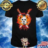 Halloween horror movie Michael myers pumpkin blood shirt