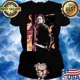 Halloween Michael Meyers Horror Movie Poster Shirt Ladies tee