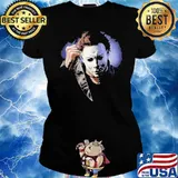 Halloween michael myers with knife horror movie s Ladies tee