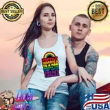 Happily Married to Man Kicking The Crap Outta Breast Cancer Rainbow Colors T-Shirt Tank Top