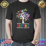 Happy National Hispanic Heritage Month Latino Countries Flags Tree T-Shirt