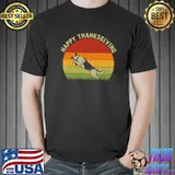 Happy Thanksgiving German Shepherd Dog Lover Vintage Sunset T-Shirt