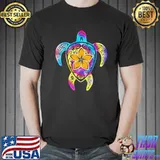 Hawaiian tie dye sea turtle shirt