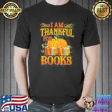 I am thankful for books pumpkin halloween shirt