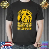 I Have Been Ready For Halloween Since Last Halloween Zombies Moon Bats T-Shirt