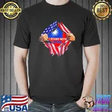 I stand with taiwan flag American flag support taiwan shirt