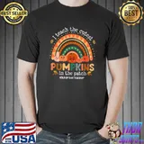 I Teach The Cutest Pumpkins In The Patch 5th Grade Teacher Rainbow Halloween T-Shirt