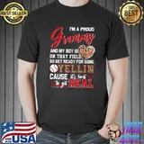 I'm A Proud Baseball Get Ready For Yellin Grammy Heart Pink Leopard T-Shirt