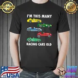I'm This Many Racing Cars Old 5 Years Old 5th Birthday T-Shirt