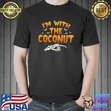 I'm With The Coconut Skeleton Hand Bats Halloween Couples Costume T-Shirt