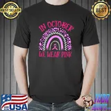 In October We Wear Pink Breast Cancer Bleached Leopard T-Shirt