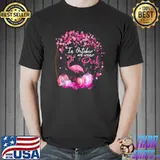 In October We Wear Pink Flamingo And Tree Pumpkin Breast Cancer Awareness T-Shirt