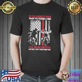 In the dark hour when the demons come call on me brother america flag shirt