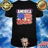 Independence Day America Flag Snoopy Peanut Shirt