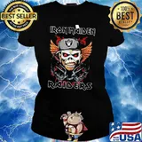 Iron Maiden Oakland Raiders Skull Shirt Ladies tee