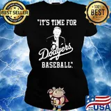 IT's Time For Dodgers Baseball Shirt Ladies tee