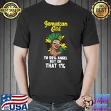 Jamaican girl I'm 99 angel but oh that 1 jamaican roots hair sunflower T-Shirt