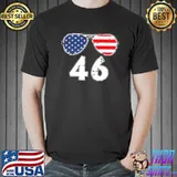 Joe Biden 46 president usa flag sunglasses vintage style shirt