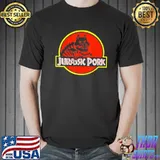 Jurassic park dinosaur pig humorous pork shirt