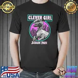 Jurassic park pink and teal clever girl circle classic shirt