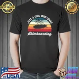 Just A Girl Who Loves Skimboarding Vintage Sunset T-Shirt