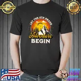 Let the 6th grade adventure begin parachute mountain vintage sunset T-Shirt