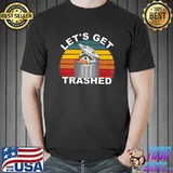 Let's Get Trashed Street Cat Trash Pan Racoon Vintage Sunset T-Shirt