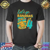 Let's Go Bananas I'm 4 Monkey 4th Birthday T-Shirt